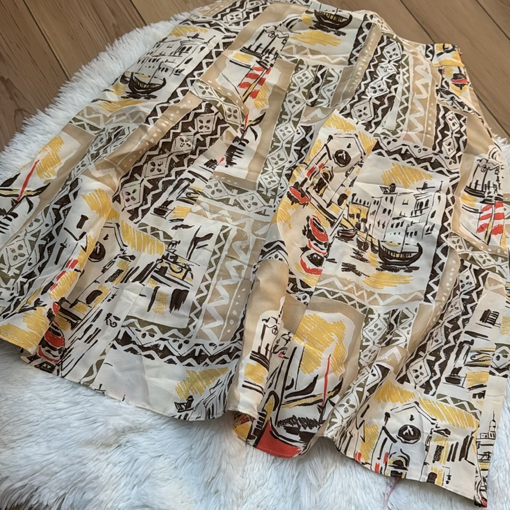Talbots 100% Silk Skirt with Venice, Italy print size 2 - Picture 6 of 6